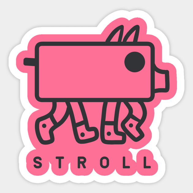 Minimalist, geometric design of a cute weird pig in dark ink Sticker by croquis design